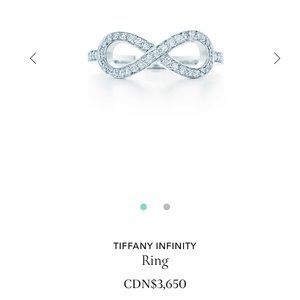 Tiffany & Co Infinity Platinum Ring with Diamonds